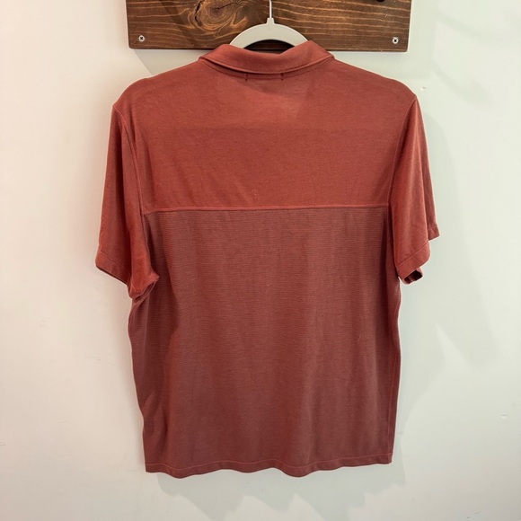 PrAna Men’s Milo Polo Shirt Organic Cotton Blend Medium Vino Red - Picture 4 of 5